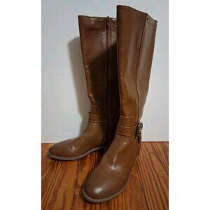 GH Bass Tall Boots Brown w/Buckles Size 6.5 Zipper